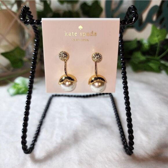 KATE SPADE FAUX PEARLPAVE'GOLD DAINTY SPARKLERS2-IN-1 EARRINGS MSRP $78.00 - Picture 9 of 14